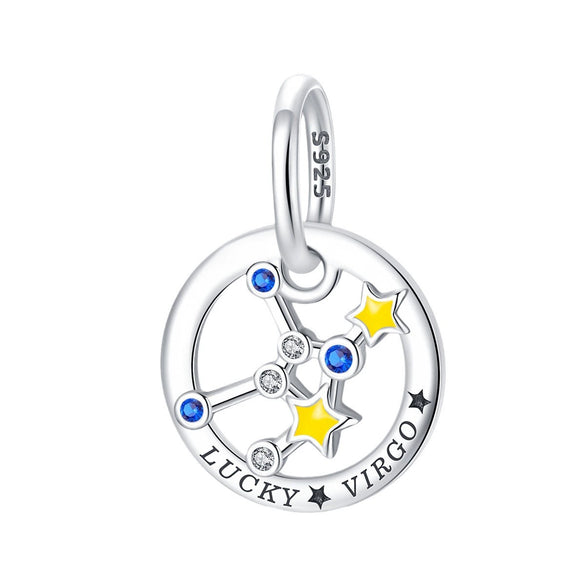 Wholesale Jewelry 925 Sterling Silver Dripping Oil Twelve Constellations Pendant