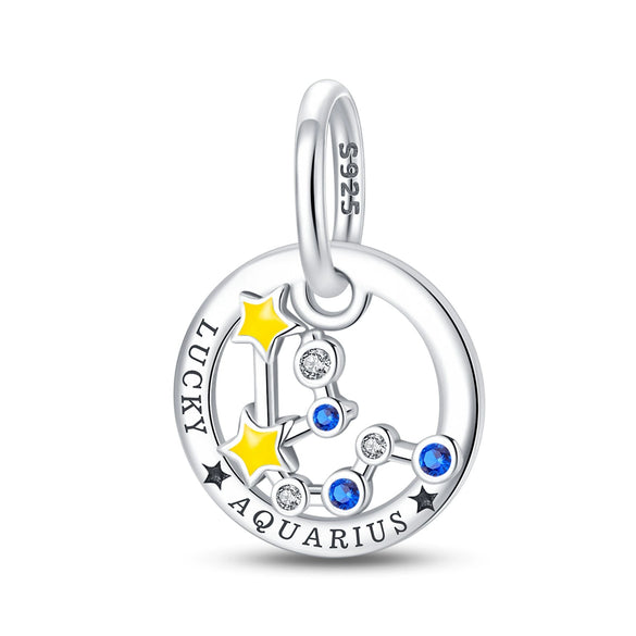 Wholesale Jewelry 925 Sterling Silver Dripping Oil Twelve Constellations Pendant