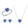 Wholesale Jewelry 925 Sterling Silver Elegant Style Love Heart Water Drop Bell Shaped Micro Inlay Earrings Necklace Ring