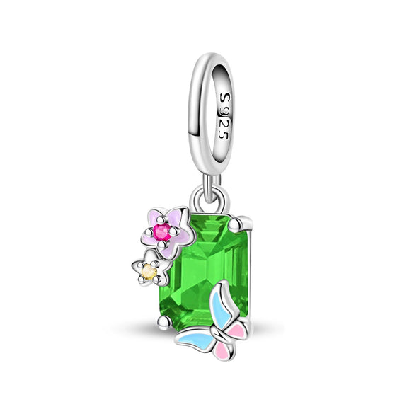 Wholesale Jewelry 925 Sterling Silver Flower Fairy Crystal Beads Charm Accessories Dripping Oil Original Design Animal Style