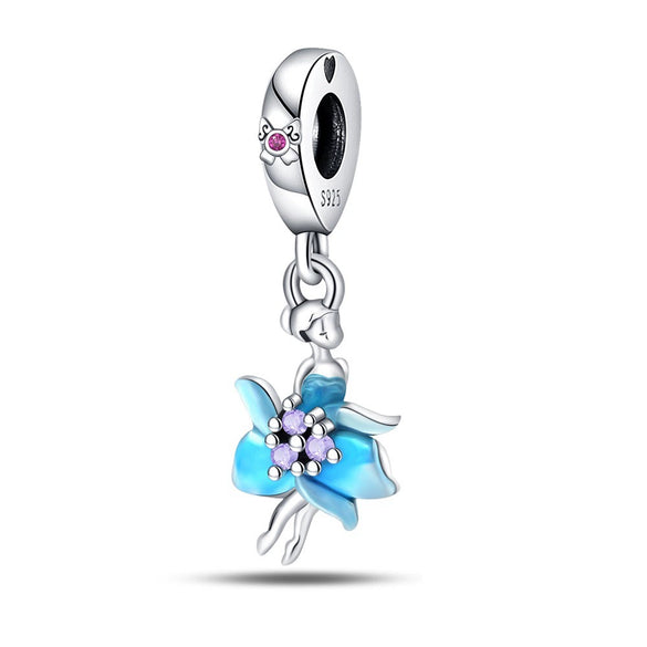 Wholesale Jewelry 925 Sterling Silver Flower Fairy Crystal Beads Charm Accessories Dripping Oil Original Design Animal Style