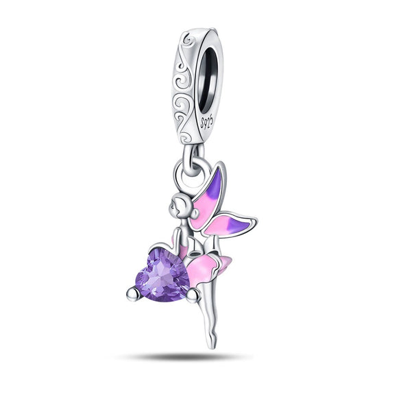 Wholesale Jewelry 925 Sterling Silver Flower Fairy Crystal Beads Charm Accessories Dripping Oil Original Design Animal Style