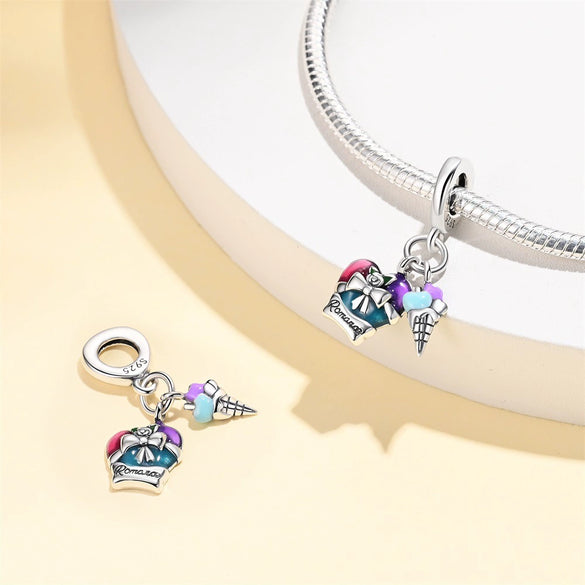 Wholesale Jewelry 925 Sterling Silver Flower Fairy Crystal Beads Charm Accessories Dripping Oil Original Design Animal Style