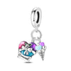 Wholesale Jewelry 925 Sterling Silver Flower Fairy Crystal Beads Charm Accessories Dripping Oil Original Design Animal Style