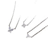 Wholesale Jewelry 925 Sterling Silver Fourleaf Clover Butterfly Geometric Flower Inlaid Zircon Pendant Necklace For Women