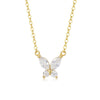 Wholesale Jewelry 925 Sterling Silver Fourleaf Clover Butterfly Geometric Flower Inlaid Zircon Pendant Necklace For Women