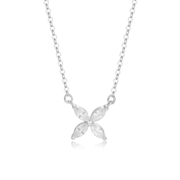 Wholesale Jewelry 925 Sterling Silver Fourleaf Clover Butterfly Geometric Flower Inlaid Zircon Pendant Necklace For Women