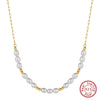 Wholesale Jewelry Sterling Silver Freshwater Pearl Necklace With Geometric Design And Electroplating For Women