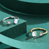 Wholesale Jewelry 925 Sterling Silver Geometric Asymmetrical Pattern Open Ring For Women