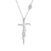 Wholesale Jewelry 925 Sterling Silver Geometric Cross Microinlaid Zircon Pendant Necklace For Women