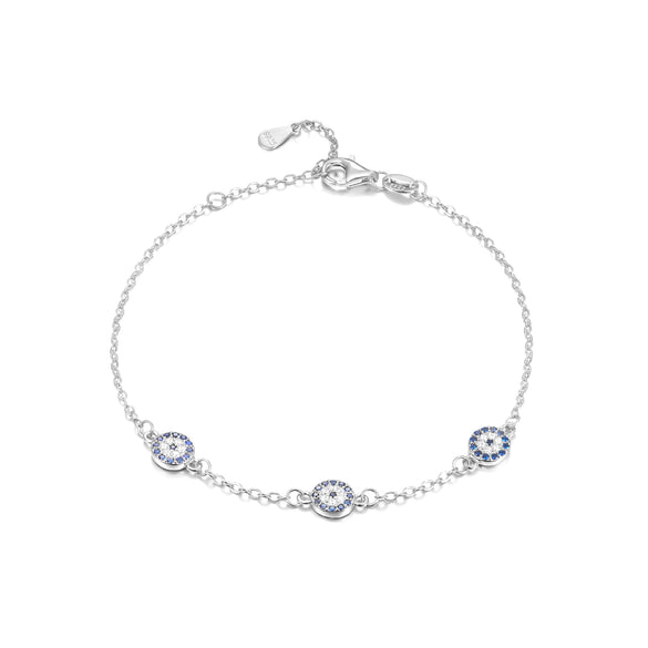 Wholesale Jewelry 925 Sterling Silver Geometric Devil's Eye Bracelet
