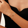 Wholesale Jewelry 925 Sterling Silver Geometric Doublelayer Stacked Bracelet Electroplated