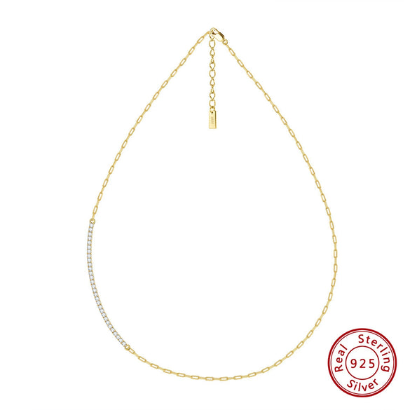 Wholesale Jewelry 925 Sterling Silver Geometric Fashion Electroplated Necklace For Women