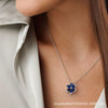 Wholesale Jewelry 925 Sterling Silver Geometric Flower Pendant Necklace For Women Electroplated
