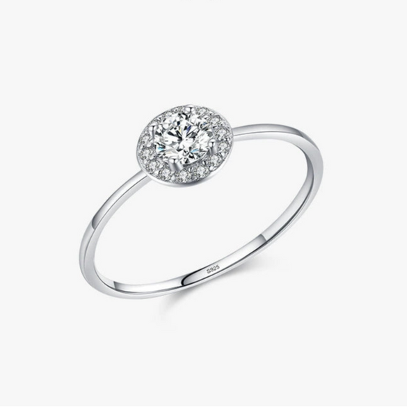 Wholesale Jewelry 925 Sterling Silver Geometric Inlaid Zircon Ring Light Luxury Style