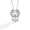 Wholesale Jewelry 925 Sterling Silver Geometric Long Life Lock Bell Necklace With Moonstone And Electroplating Treatment