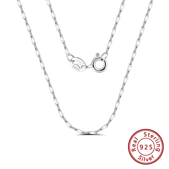 Wholesale Jewelry 925 Sterling Silver Geometric Melon Seed Chain Necklace With Electroplating