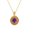 Wholesale Jewelry Sterling Silver Geometric Natural Gem Pendant Necklace For Women Set With Precious Stones