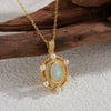 Wholesale Jewelry Sterling Silver Geometric Natural Gem Pendant Necklace For Women Set With Precious Stones