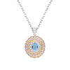 Wholesale Jewelry Sterling Silver Geometric Natural Gem Pendant Necklace For Women Set With Precious Stones