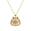 Wholesale Jewelry Sterling Silver Geometric Natural Gem Pendant Necklace For Women Set With Precious Stones