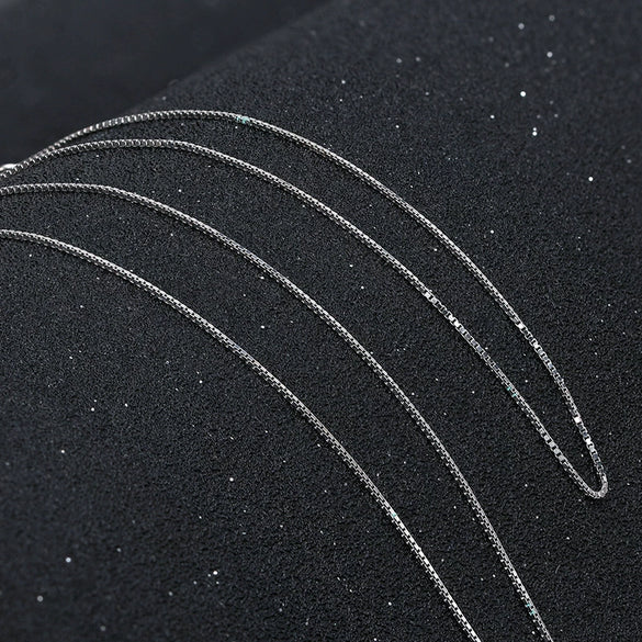 Wholesale Jewelry 925 Sterling Silver Geometry Style Box Chain Necklace Electroplated