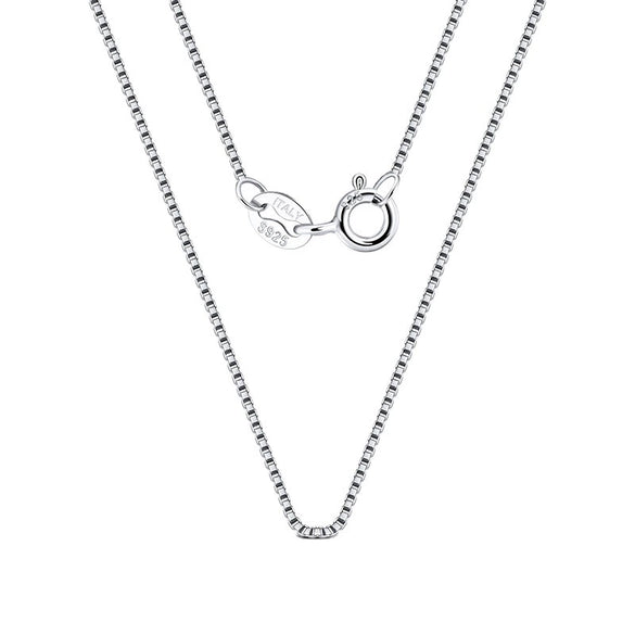 Wholesale Jewelry 925 Sterling Silver Geometry Style Box Chain Necklace Electroplated
