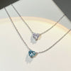 Wholesale Jewelry Sterling Silver Heart Pendant Ochain Necklace For Women Lovely Style Diamond Inlay