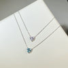 Wholesale Jewelry Sterling Silver Heart Pendant Ochain Necklace For Women Lovely Style Diamond Inlay