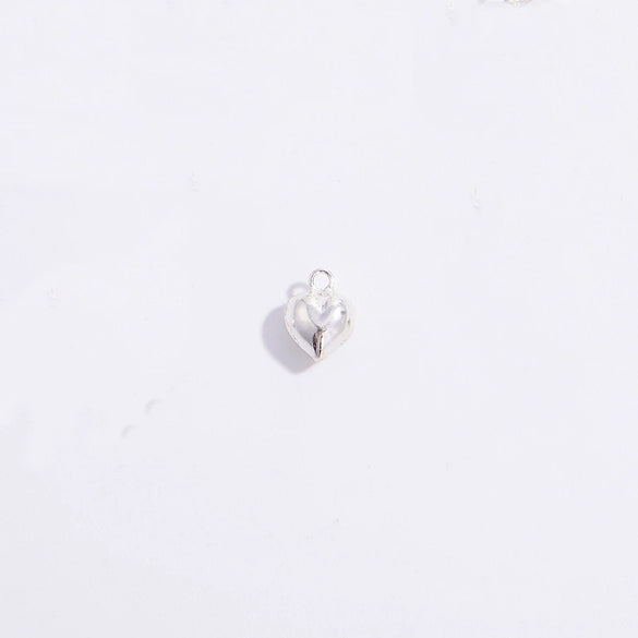 Wholesale Jewelry 925 Sterling Silver Heartshaped Geometric Minimalist Pendant Electroplated For Diy Bracelet Necklace