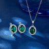 Wholesale Jewelry 925 Sterling Silver Inlaid Zircon Oval Square Geometric Earrings Necklace