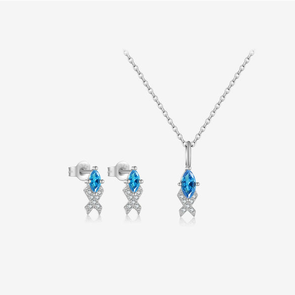 Wholesale Jewelry 925 Sterling Silver Irregular Geometric Design Necklace And Earring Set