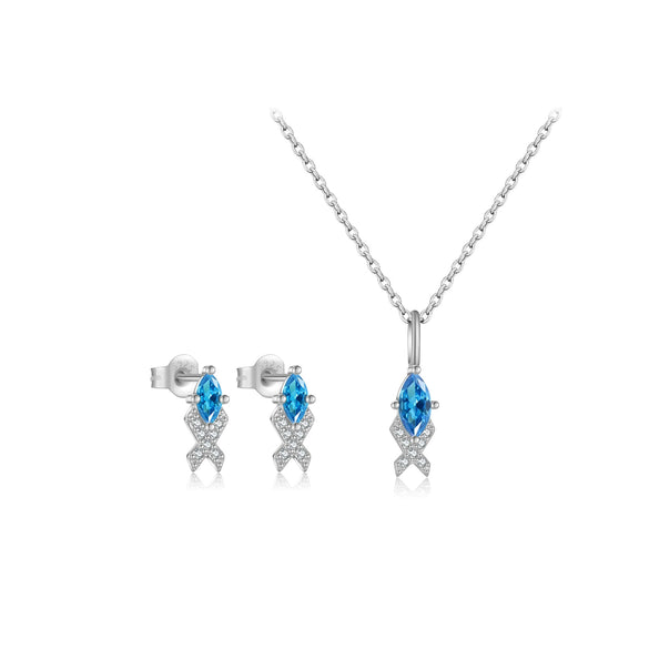 Wholesale Jewelry 925 Sterling Silver Irregular Geometric Design Necklace And Earring Set