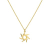 Wholesale Jewelry 925 Sterling Silver Light Gold Electroplated Sunflower Small Animal Oshaped Chain Earrings Necklace For Women