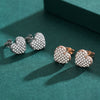 Wholesale Jewelry Sterling Silver Light Luxury Heart Shaped Micro Inlay Women's Ring And Earrings