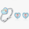 Wholesale Jewelry 925 Sterling Silver Love Water Drops Bell Pattern Inlay Zircon Women's Ring And Earrings