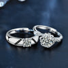 Wholesale Jewelry 925 Sterling Silver Moissanite Geometric Couple's Ring Set With Diamonds