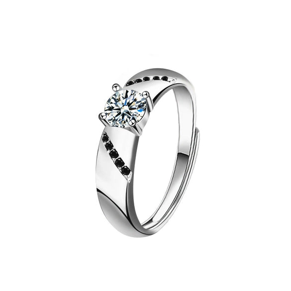 Wholesale Jewelry 925 Sterling Silver Moissanite Geometric Couple's Ring Set With Diamonds