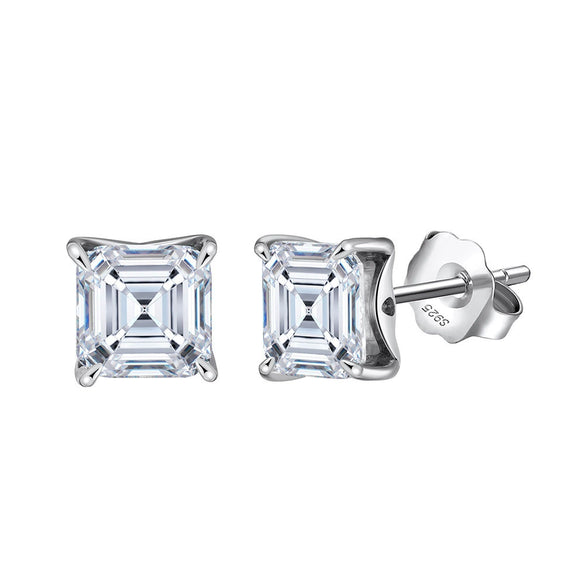 Wholesale Jewelry Sterling Silver Moissanite Geometric Style Electroplated Necklace And Earrings For Women