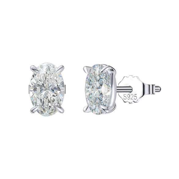 Wholesale Jewelry Sterling Silver Moissanite Geometric Style Electroplated Necklace And Earrings For Women