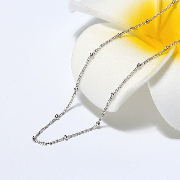 Wholesale Jewelry Sterling Silver Naked Chain Necklace With Electroplating And Letters Numbers Text Pattern