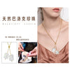 Wholesale Jewelry Sterling Silver Natural Freshwater Pearl Baroque Double Pendant Necklace Geometric Twisted Chain Electroplated For Women