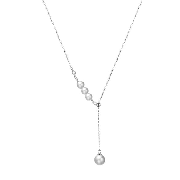 Wholesale Jewelry Sterling Silver Natural Freshwater Pearl Baroque Pendant Necklace With Geometric Pattern And Electroplating Treatment
