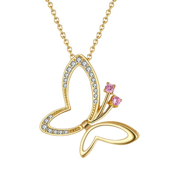 Wholesale Jewelry 925 Sterling Silver Necklace With Wings Zircon Three Dimensional Magnetic Suction Opening And Closing Geometric Style