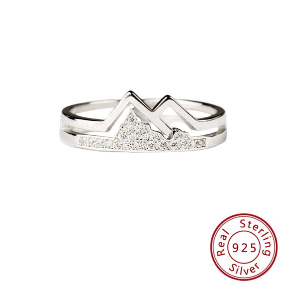Wholesale Jewelry 925 Sterling Silver Open Ring With Diamond Natural Style Adjustable
