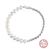 Wholesale Jewelry 925 Sterling Silver Pearl Bracelet Electroplated