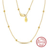 Wholesale Jewelry Sterling Silver Round Bead Clavicle Chain Cross Chain Geometric Style Electroplated