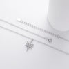 Wholesale Jewelry 925 Sterling Silver Star Inlaid Zircon Pendant Necklace