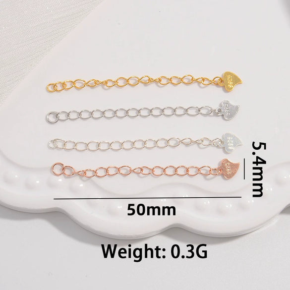 Wholesale Jewelry 925 Sterling Silver Water Drop Heartshaped Electroplated Diy Accessories Chain