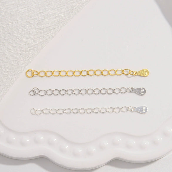 Wholesale Jewelry 925 Sterling Silver Water Drop Heartshaped Electroplated Diy Accessories Chain